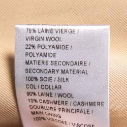 Pre Owned Chloe Navy Blue Wool Ribbed Collar Detailed Double Breasted Oversized Coat S