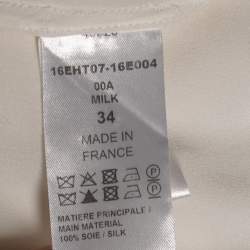 Pre Owned Chloe Off White Silk Eyelet Detailed Blouse S