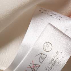 Pre Owned Chloe Off White Silk Ruffle Trimmed Neck Tie Detail Blouse S