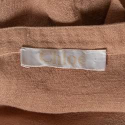 Chloe Beige Cotton Ruffle and Lace Up Front Blouse M