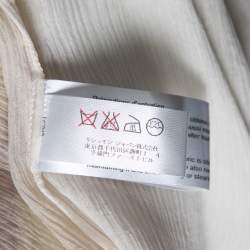 Pre Owned Chloe Cream Silk Crepeon Tasseled Blouse S