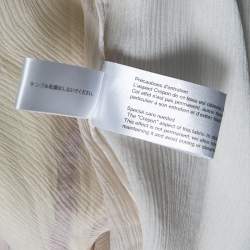 Pre Owned Chloe Cream Silk Crepeon Tasseled Blouse S