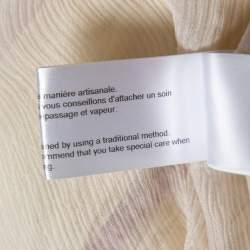 Pre Owned Chloe Cream Silk Crepeon Tasseled Blouse S