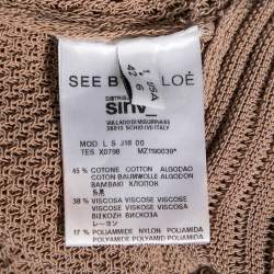 Pre Owned See By Chloe Beige And Blue Cotton Sleeveless Cardigan M