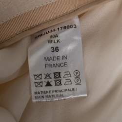 Chloe Cream Crinkle Silk Lace Trim Detailed Blouse and Skirt S