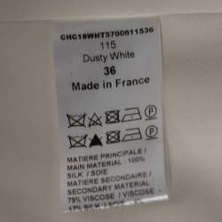 Pre Owned Chloe Dusky White Silk Ruched Long Sleeve Blouse S