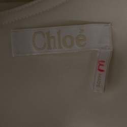 Pre Owned Chloe Dusky White Silk Ruched Long Sleeve Blouse S