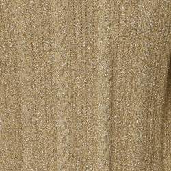 Pre Owned Chloe Gold Lurex Knit Open Front Shrug S