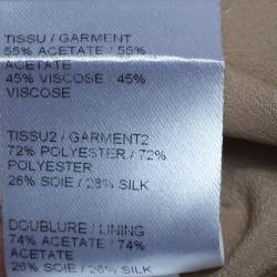 Pre Owned  بليزر كلوي مفتوح من الأمام بادج وشاح كريب أسود M