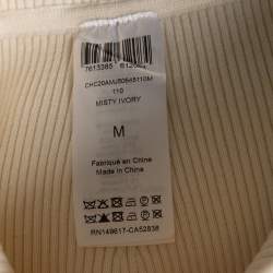 Pre Owned Chloe White Lace & Knit Midi Skirt M