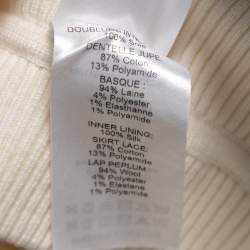 Pre Owned Chloe White Lace & Knit Midi Skirt M