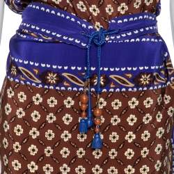 Pre Owned Chloe Multicolor Printed Silk Belted Shift Dress S