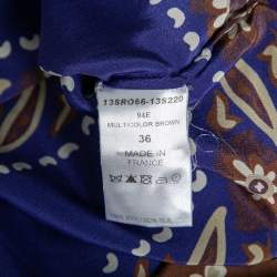 Pre Owned Chloe Multicolor Printed Silk Belted Shift Dress S