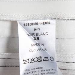 Chloe White Pinstriped Crepe Contrast Trimmed Shorts M