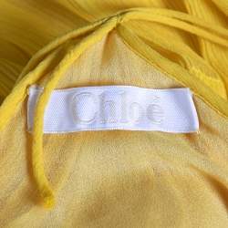 Pre Owned Chloe Yellow Silk Chiffon Sleeveless Maxi Dress S