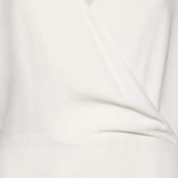 Pre Owned Chloe Cream Crepe & Chiffon Layered Sable Wrap Dress M