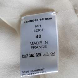 Pre Owned Chloe Cream Crepe & Chiffon Layered Sable Wrap Dress M