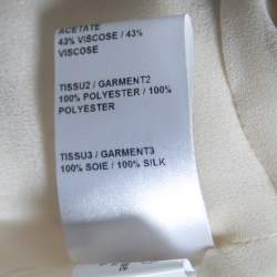 Pre Owned Chloe Cream Crepe & Chiffon Layered Sable Wrap Dress M