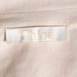 Pre Owned Chloe Powder Pink Silk Chiffon Lace Inset Oversized Short Dress M