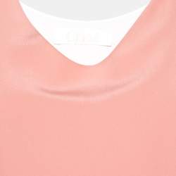 Pre Owned Chloe Peach Silk Sleeveless Top M