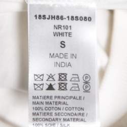 Pre Owned Chloe White Cotton & Silk Lace Trimmed Top S