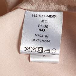 Pre Owned Chloe Pink Silk Asymmetric Cuff Detail Button Front Blouse M