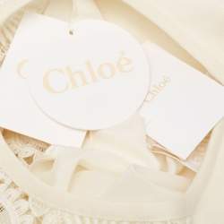Chloe White Cotton Lace Crew Neck Top L