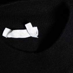 Pre Owned Chloe Black and White Logo Knit Crew Neck Sweater M