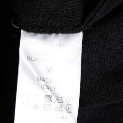 Pre Owned Chloe Black and White Logo Knit Crew Neck Sweater M