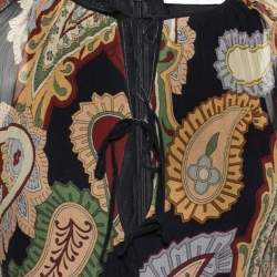 Pre Owned Chloe Multicolor Paisley Printed Silk Lace Front Ruffle Trim Hem Dress S