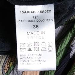 Pre Owned Chloe Multicolor Paisley Printed Silk Lace Front Ruffle Trim Hem Dress S