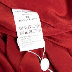 Pre Owned Chloe Brick Red Silk Pleated Button Front Shirt Dress M