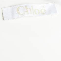Chloe Off-White Crepe Embellished Sleeveless Blouse M