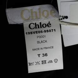 Pre Owned Chloe Black Crepe Wool Scalloped Crop Jacket S
