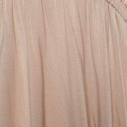 Pre Owned Chloe Blush Pink Jersey V-Neck Gathered Waist Top M