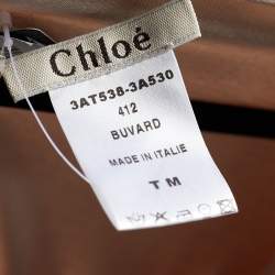 Pre Owned Chloe Blush Pink Jersey V-Neck Gathered Waist Top M