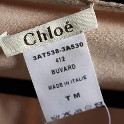 Pre Owned Chloe Blush Pink Jersey V-Neck Gathered Waist Top M