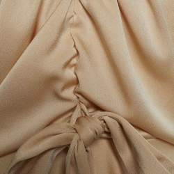 Pre Owned Chloe Macadamia Brown Crepe  V-neck Crepe Fluid Dress M