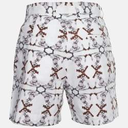 Chloe White Printed Cotton Shorts M