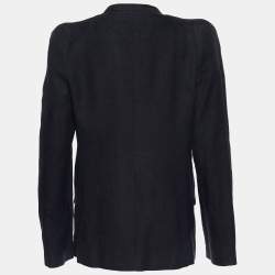 Pre Owned Chloe Grey Linen Blend Crystal Embellished Collar Blazer L