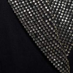 Pre Owned Chloe Grey Linen Blend Crystal Embellished Collar Blazer L