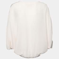 Pre Owned Chloe Light Beige Silk Blouse L