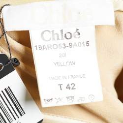 Pre Owned Chloe Yellow Georgette Pleated One Shoulder Dress L