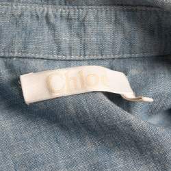 Pre Owned Chloe Paloma Blue Chambray Tie-Front Shirt S