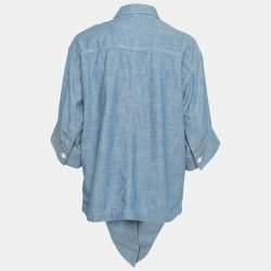 Pre Owned Chloe Paloma Blue Chambray Tie-Front Shirt S