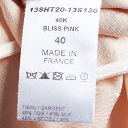 Pre Owned Chloe Bliss Pink Silk Blend Belted Kaftan Blouse M