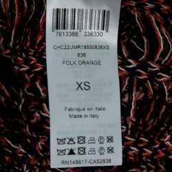 Pre Owned Chloe Orange Multicolor Knit Mini Dress S
