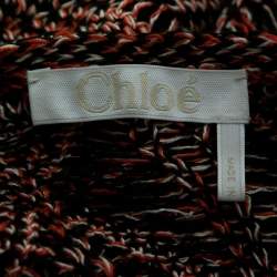 Pre Owned Chloe Orange Multicolor Knit Mini Dress S