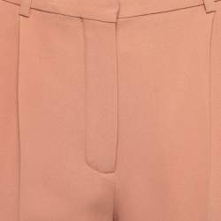 Pre Owned Chloe Light Brown Crepe Straight Leg Trousers M