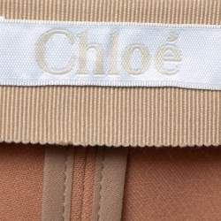 Pre Owned Chloe Light Brown Crepe Straight Leg Trousers M